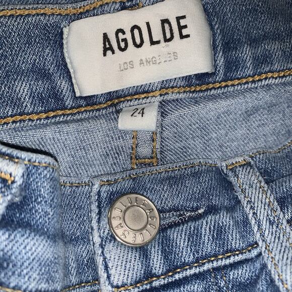 AGOLDE Sophie Skinny Jeans Womens 24 Distressed Mid Rise Stretch Lyocell - Picture 11 of 13